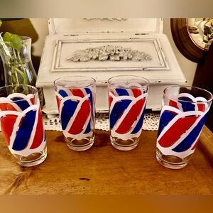 Vintage MCM  Libbey "Atomic Ribbon" glasses